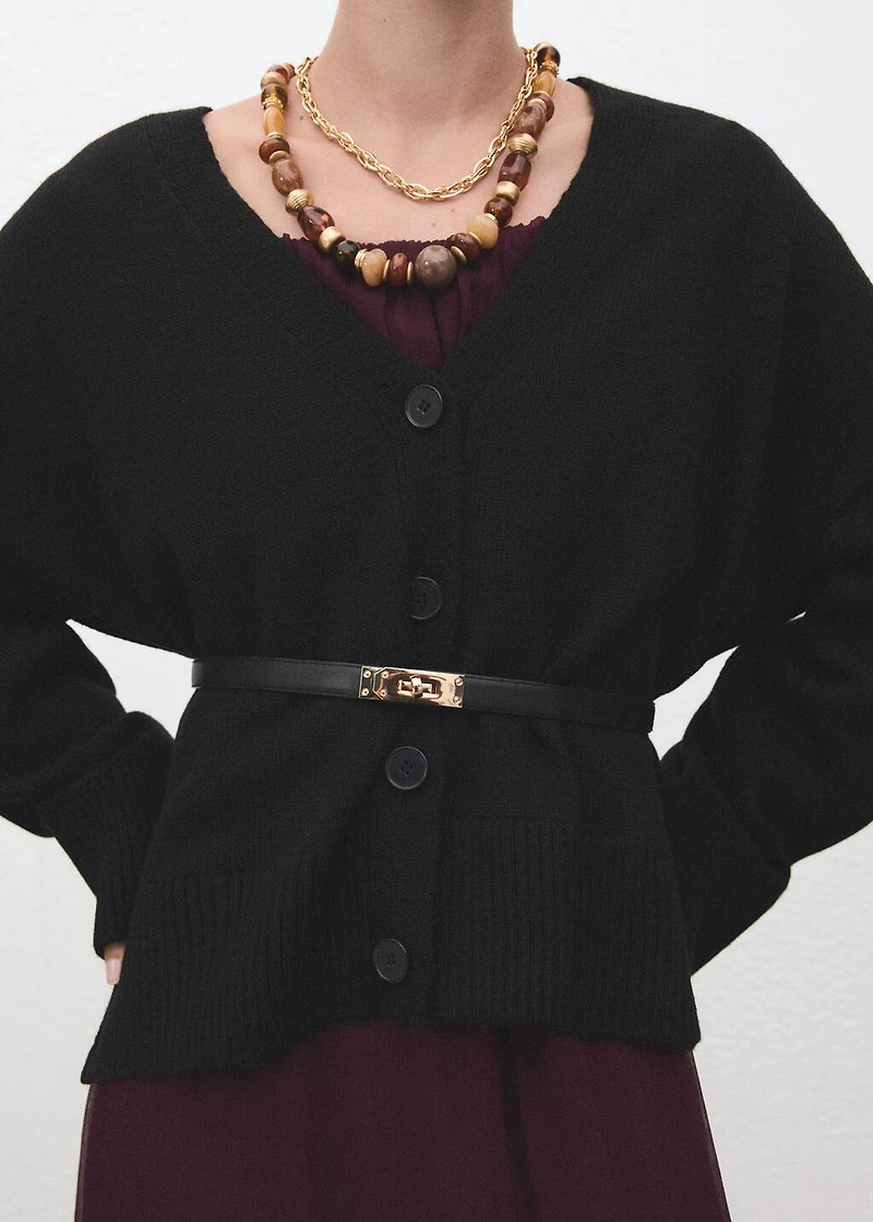V-neck cardigan
