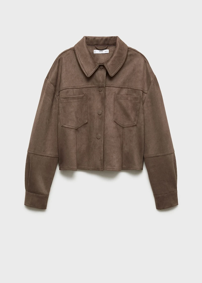 Leather-effect jacket with pockets