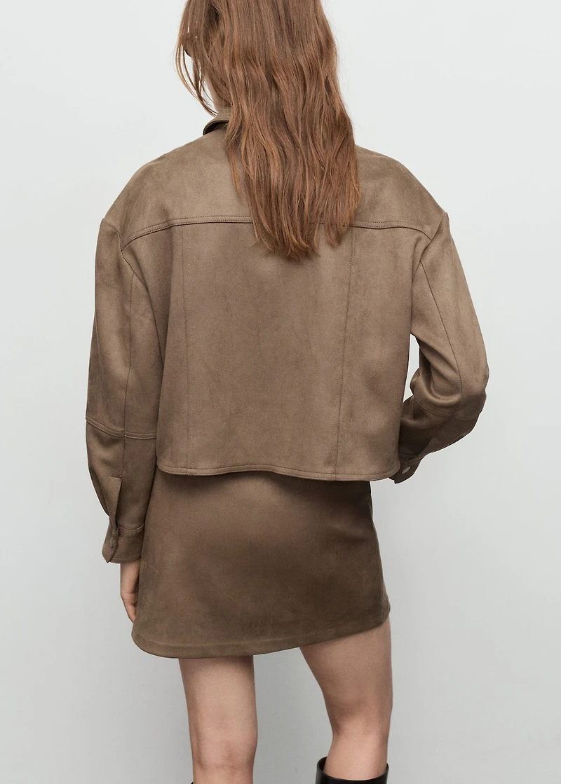 Leather-effect jacket with pockets
