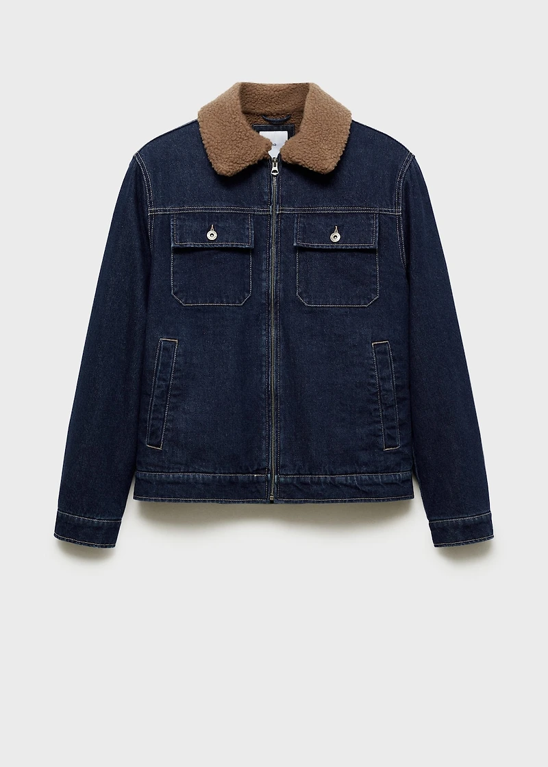 Denim jacket with shearling lining