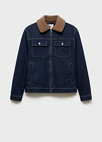Denim jacket with shearling lining