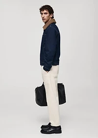 Denim jacket with shearling lining