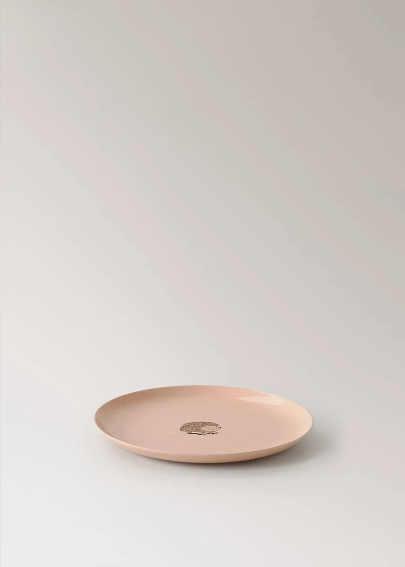 Stoneware dessert plate with plain design