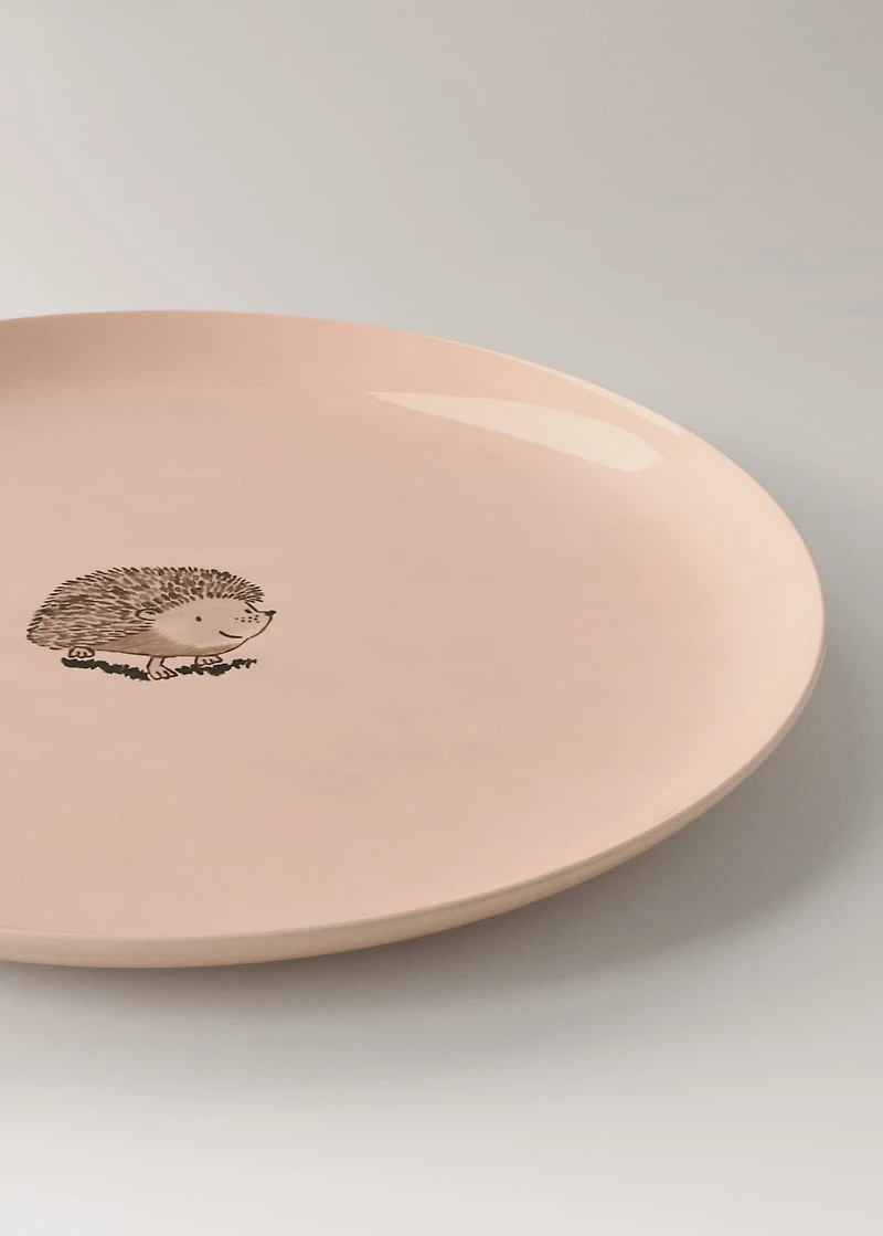 Stoneware dessert plate with plain design