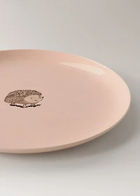 Stoneware dessert plate with plain design