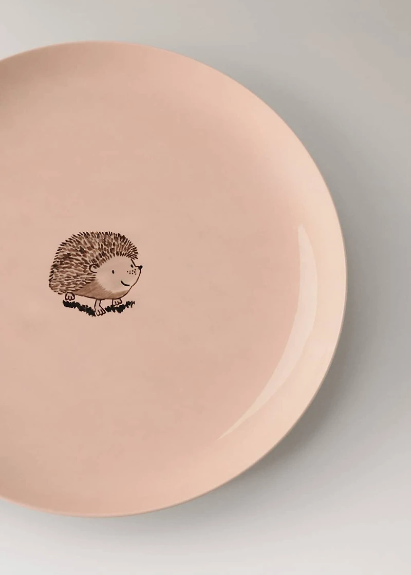 Stoneware dessert plate with plain design