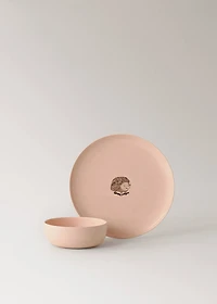 Stoneware dessert plate with plain design