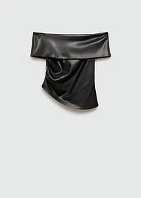 Leather-effect top with open shoulders