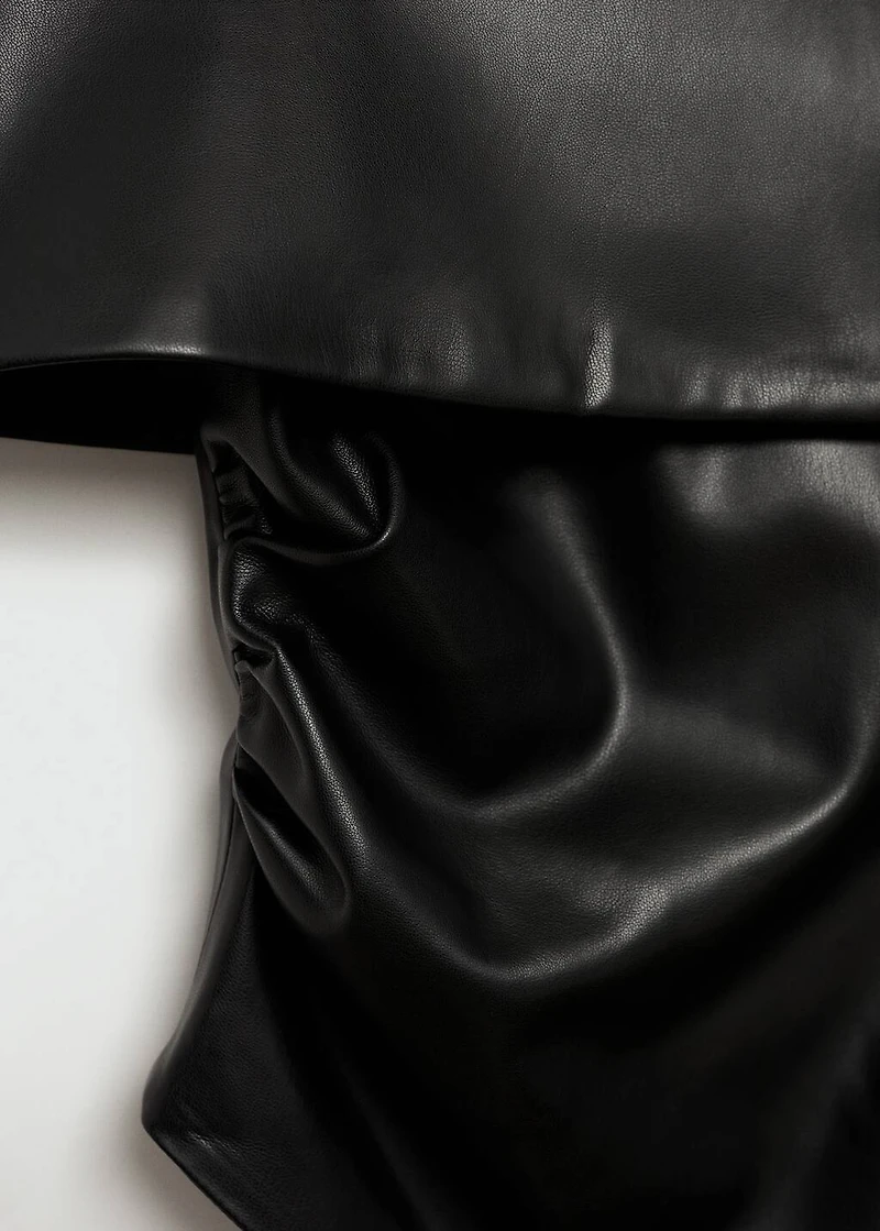 Leather-effect top with open shoulders