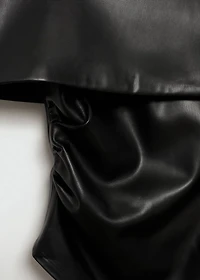 Leather-effect top with open shoulders