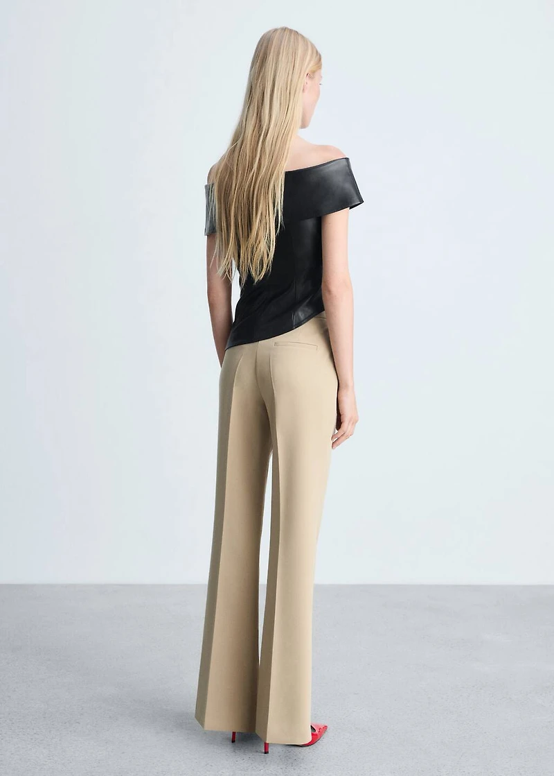 Leather-effect top with open shoulders