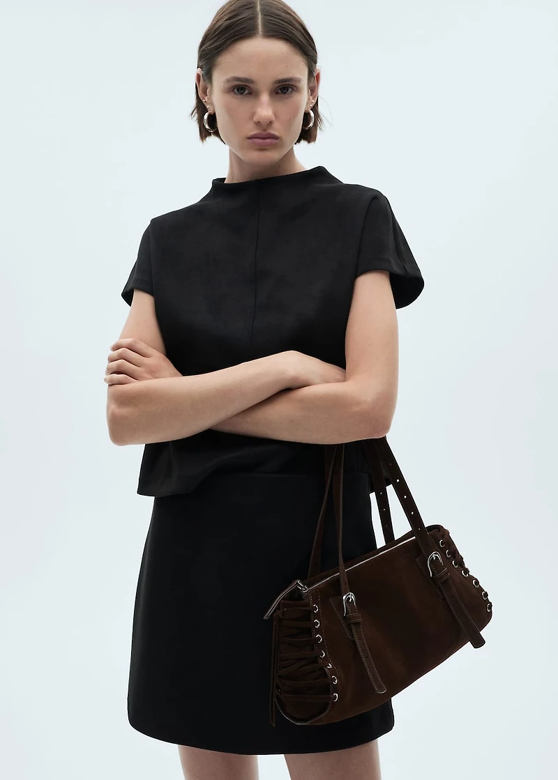 Leather-effect t-shirt