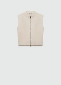 Knitted vest with zip