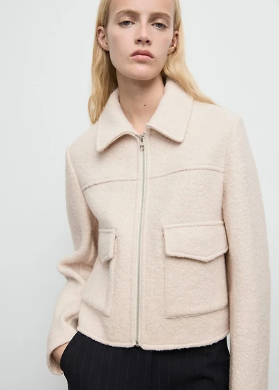 Wool jacket with pockets