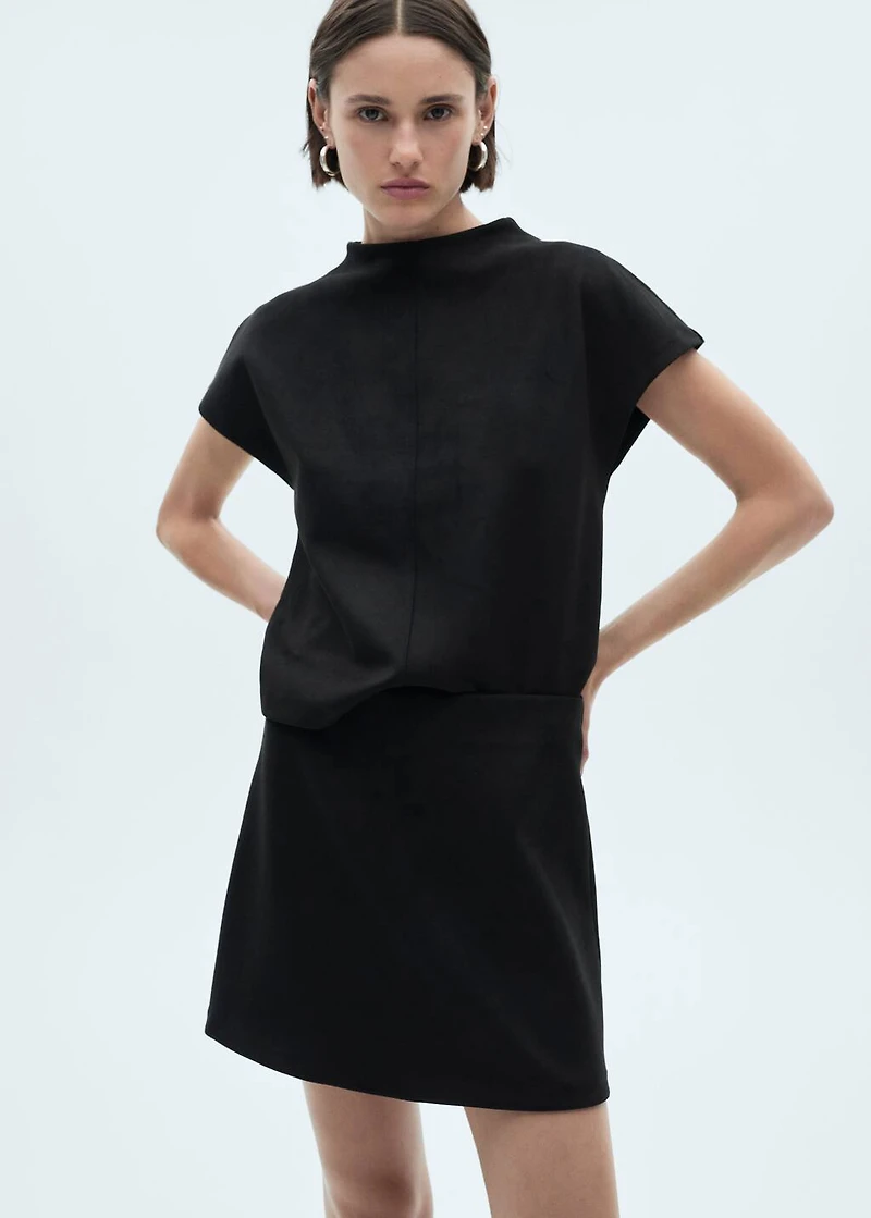 Leather-effect mini-skirt