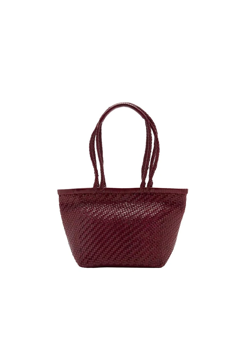Medium braided leather bag