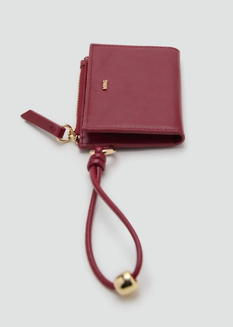 Leather-effect wallet with zipper