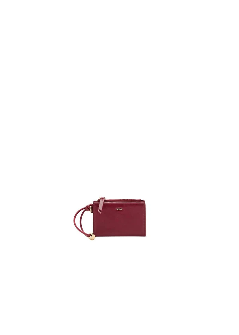 Leather-effect wallet with zipper