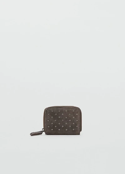 Studded leather purse