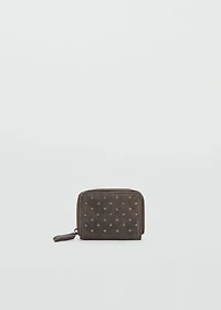 Studded leather purse