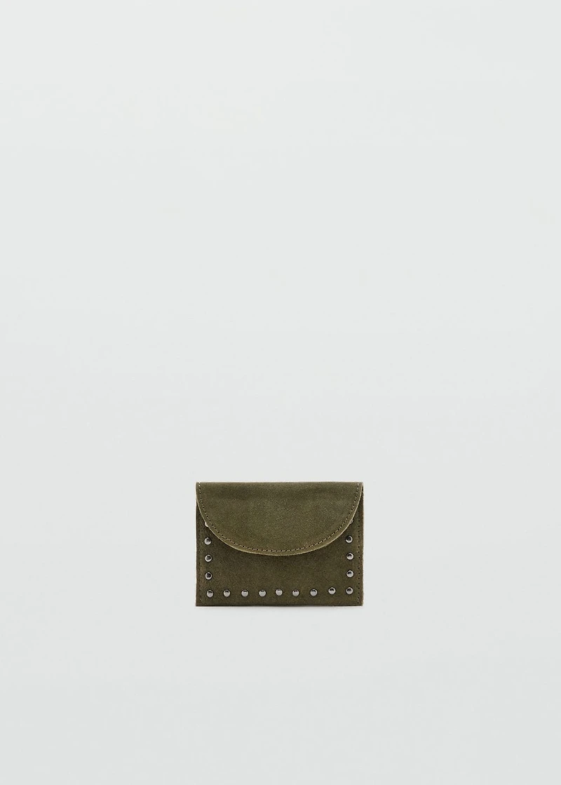 Studded leather purse