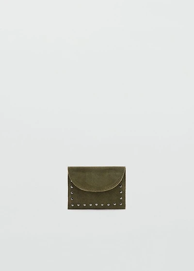 Studded leather purse