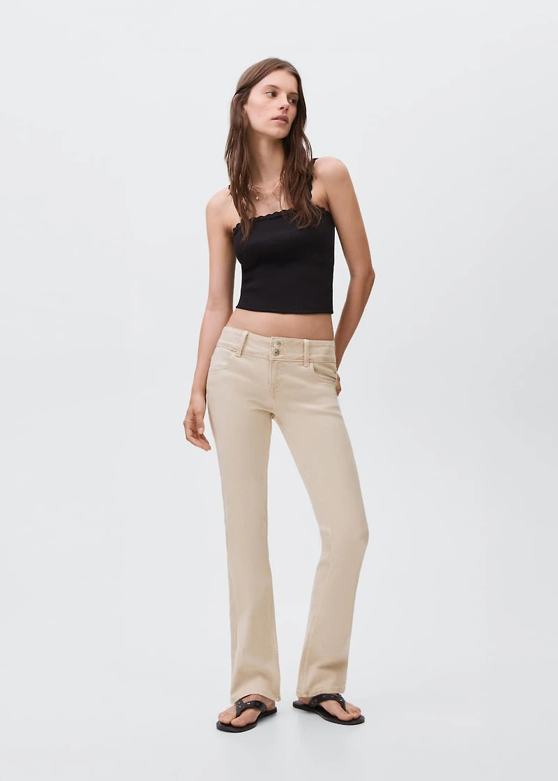 Low-waist flared jeans