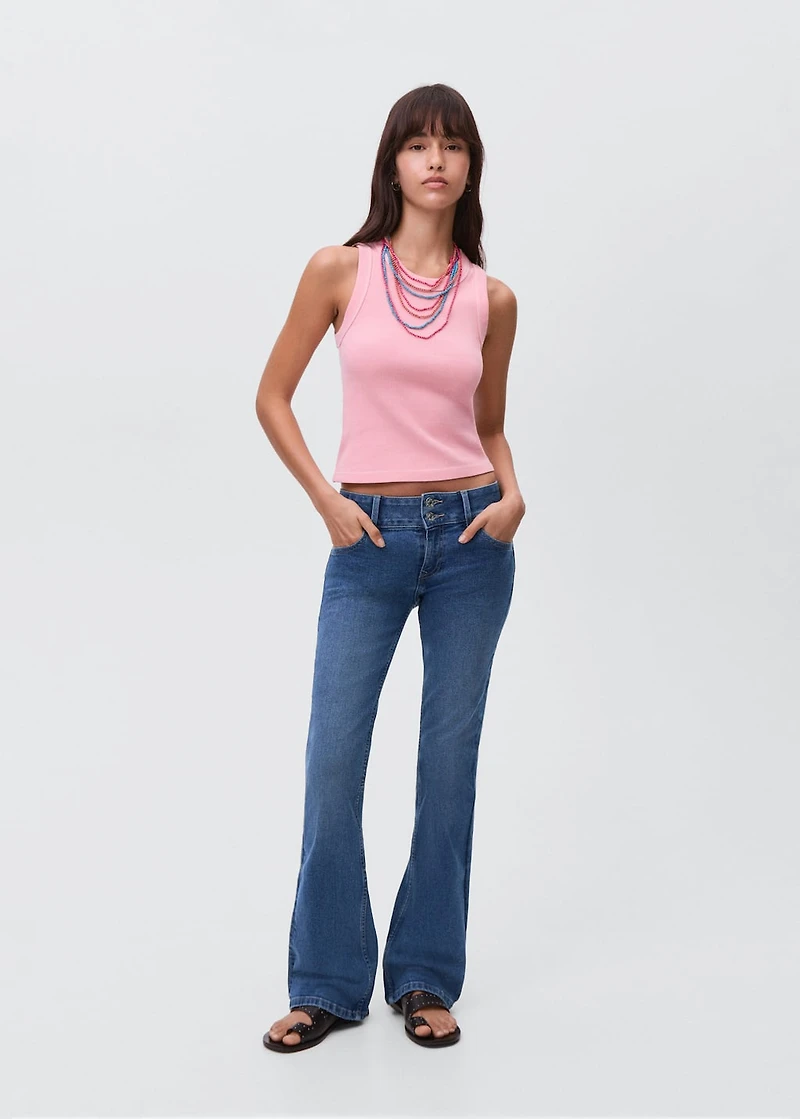 Low-waist flared jeans