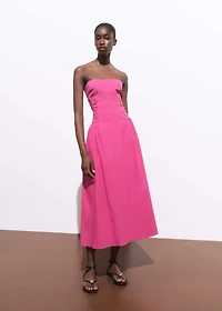 Strapless midi-dress