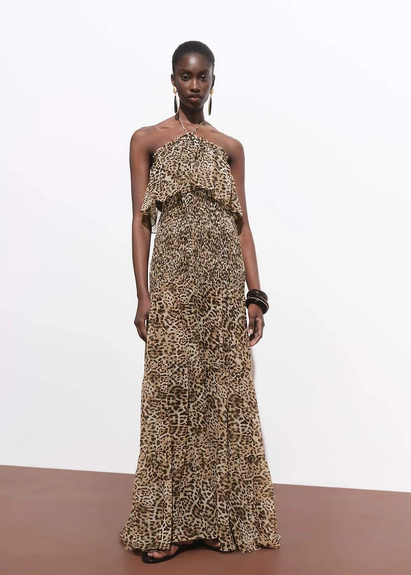 Leopard-print maxi-dress