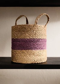 Seagrass basket with stripes