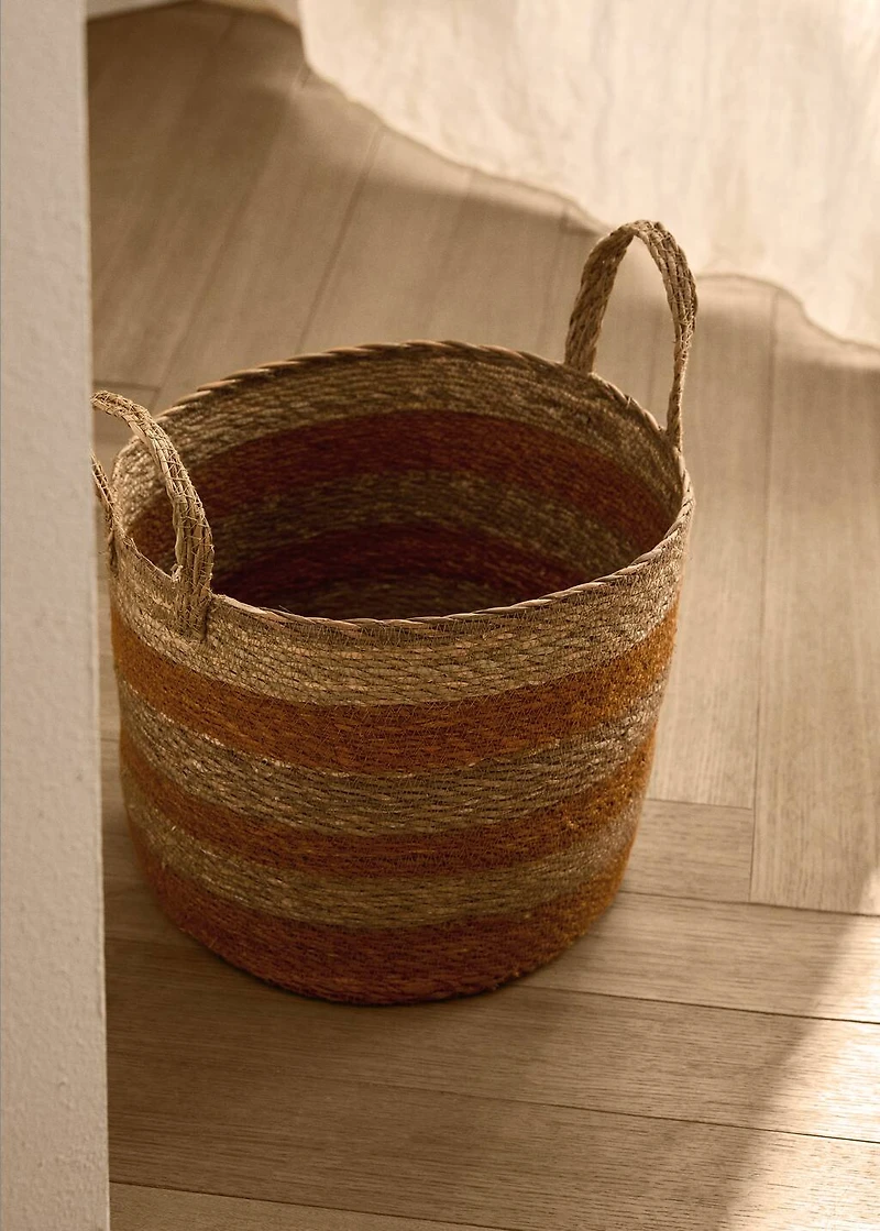 Striped seagrass basket