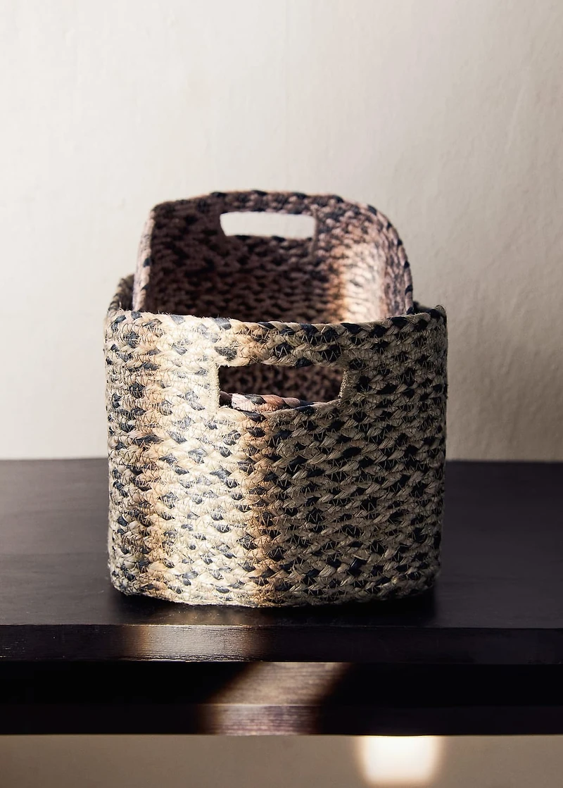 Large melange jute basket