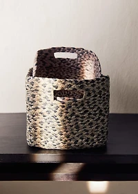 Large melange jute basket