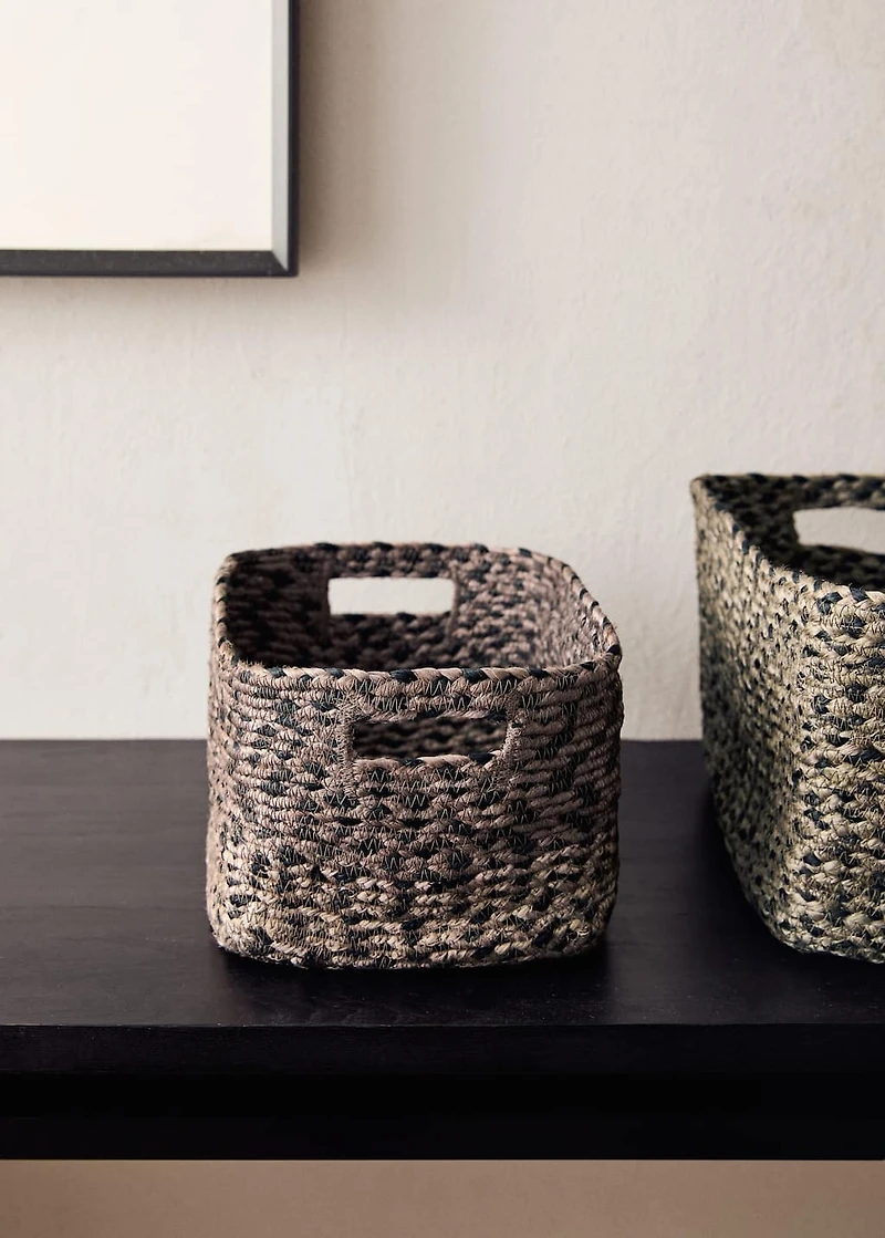 Medium melange jute basket