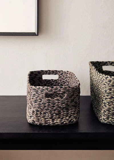Medium melange jute basket