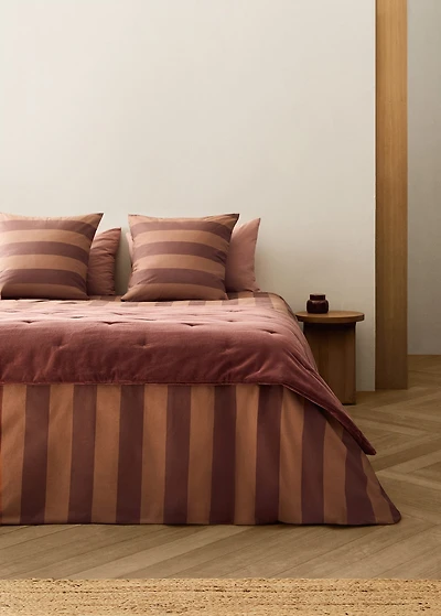 500-thread cotton percale striped duvet cover for 180/200 cm bed