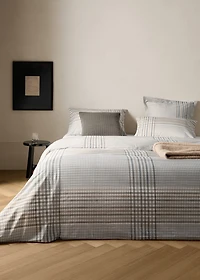 200-thread count percale cotton checked-print duvet cover for 180/200 cm bed