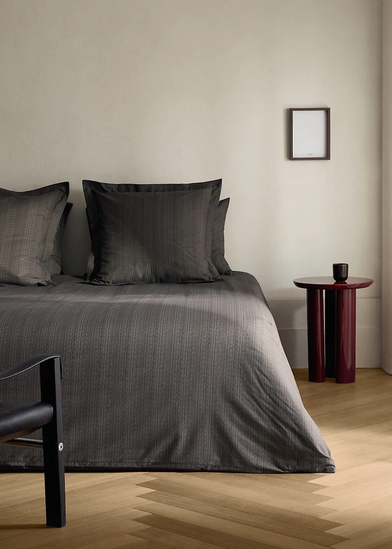 Percale cotton tailored-print duvet cover for 180/200 cm bed