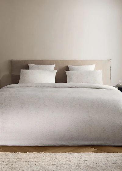 Percale cotton duvet cover with blurred floral print for cm bed