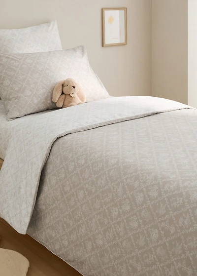 Toile de Jouy percale cotton duvet cover for 90 cm bed
