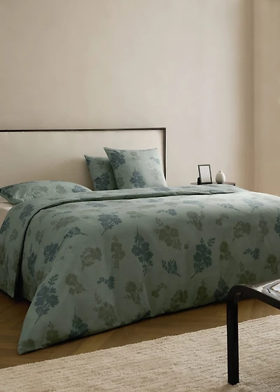 200-thread count percale cotton duvet cover with blurred floral print for cm bed