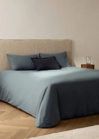 Washed-cotton duvet cover for 90 cm bed