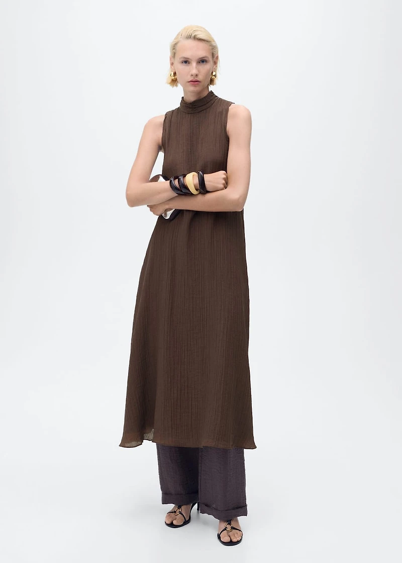 Halter-neck lyocell dress