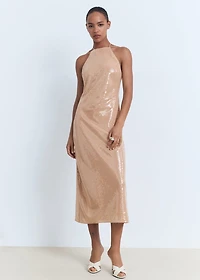 Sequined halter neck dress