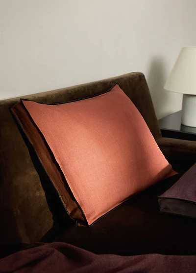 Two-tone linen cushion cover 40x60 cm