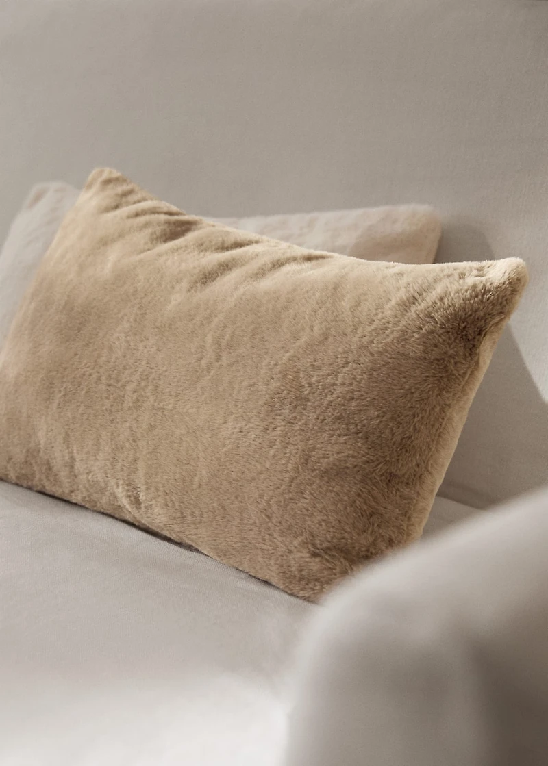 Fur-effect textured cushion cover 30x50 cm