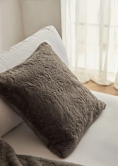 Fur-effect textured cushion cover 50x50 cm