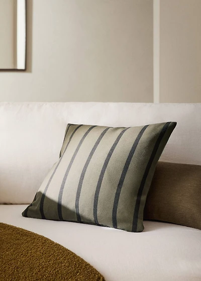 Cotton cushion cover with two-tone stripes 40x40 cm