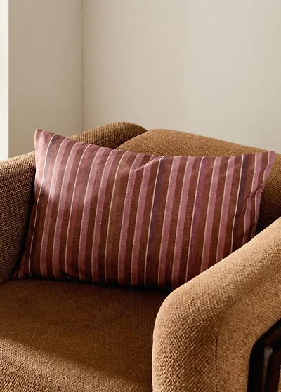 Cotton cushion cover with stripe print 40x60cm